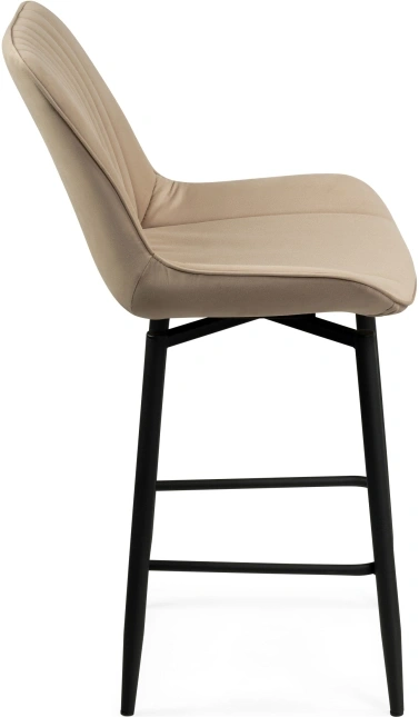 Полубарный стул Седа К, крутящийся, бежевый / черный