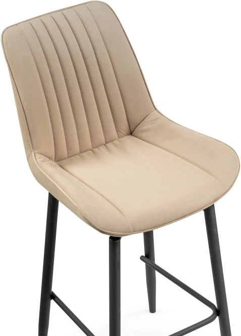 Полубарный стул Седа К, крутящийся, бежевый / черный