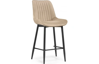 Полубарный стул Седа К, крутящийся, бежевый / черный