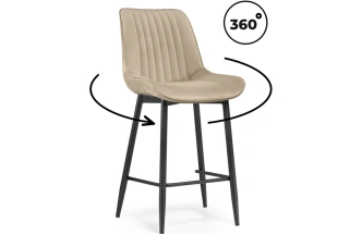 Полубарный стул Седа К, крутящийся, бежевый / черный
