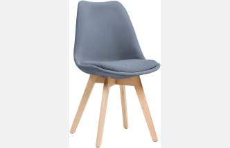 Стул Bonuss, велюр, blue / wood