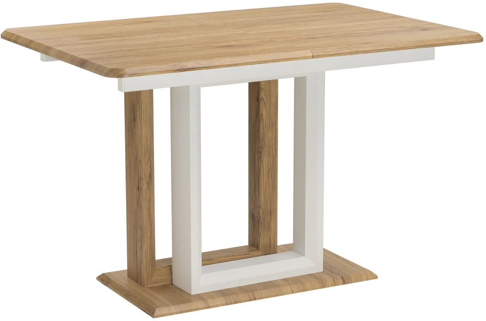 Кухонный раздвижной стол Санса, 120(160)х80х76, дуб монтана / белая шагрень