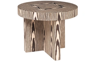 Журнальный стол Zebrano, 60x60x52, МДФ, шпон, коричневый / коричневый