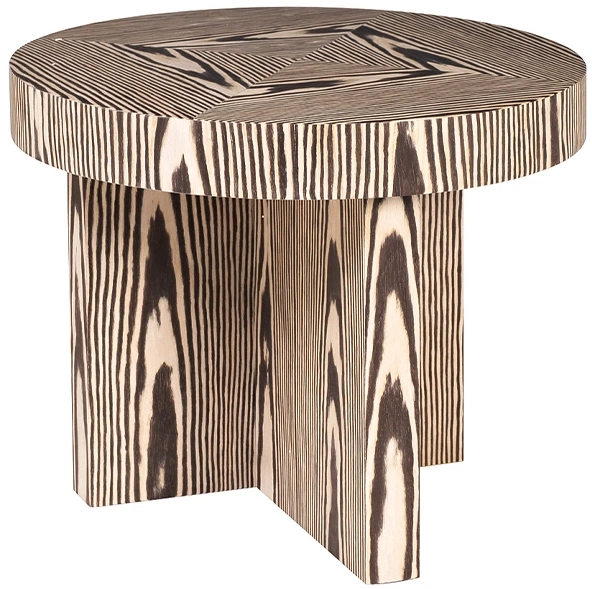 Журнальный стол Zebrano, 60x60x52, МДФ, шпон, коричневый / коричневый