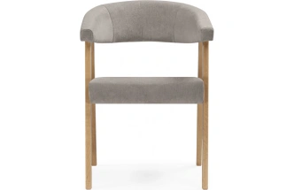 Деревянный стул-кресло Невада 2, натуральное дерево / светло-серый (ткань 231)