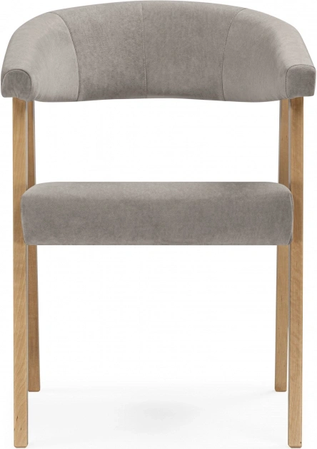 Деревянный стул-кресло Невада 2, натуральное дерево / светло-серый (ткань 231)