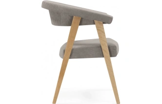 Деревянный стул-кресло Невада 2, натуральное дерево / светло-серый (ткань 231)