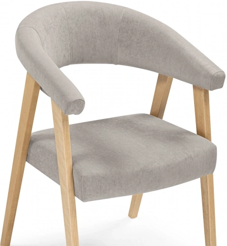 Деревянный стул-кресло Невада 2, натуральное дерево / светло-серый (ткань 231)