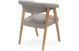 Деревянный стул-кресло Невада 2, натуральное дерево / светло-серый (ткань 231)