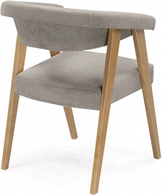 Деревянный стул-кресло Невада 2, натуральное дерево / светло-серый (ткань 231)