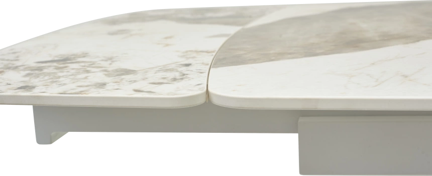 Кухонный стол раздвижной Rivoli 140, Gloss Luxury Pandora Solid Ceramic, White