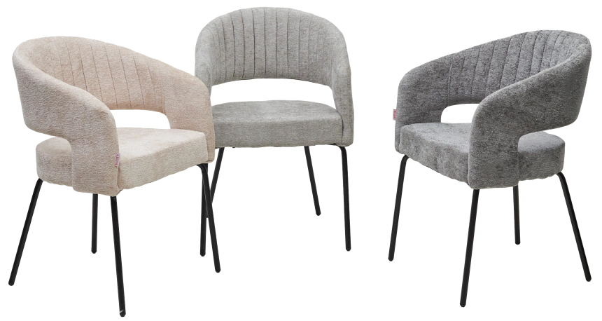 Стул Snug, мягкий, 3018-03 светло-серый, шенилл, черный каркас