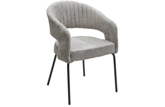 Стул Snug, мягкий, 3018-03 светло-серый, шенилл, черный каркас
