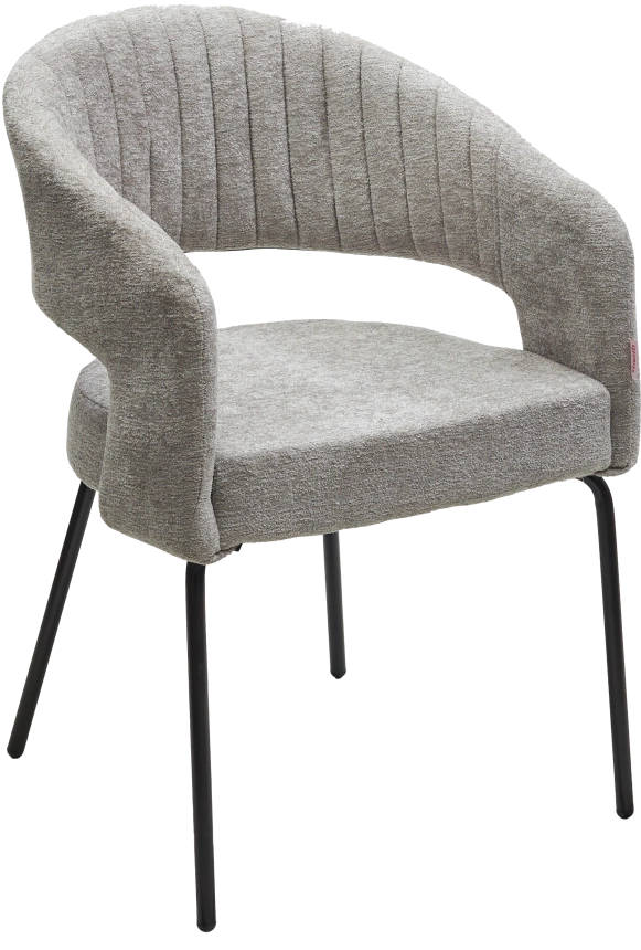 Стул Snug, мягкий, 3018-03 светло-серый, шенилл, черный каркас