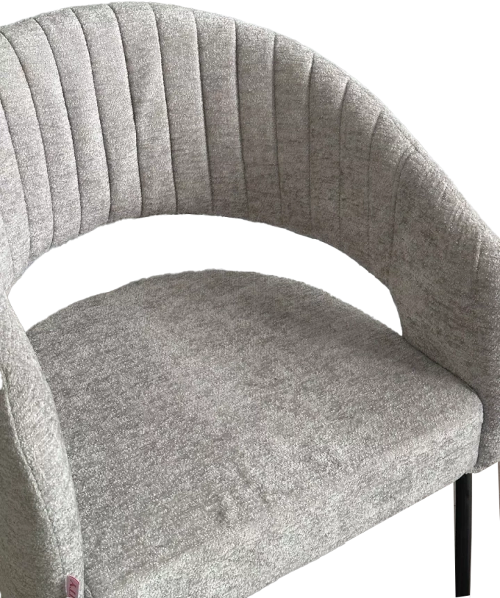 Стул Snug, мягкий, 3018-03 светло-серый, шенилл, черный каркас