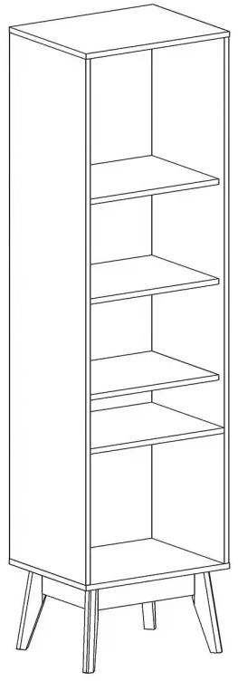 Шкаф-витрина Калгари, с полками, дуб натуральный светлый / белый матовый