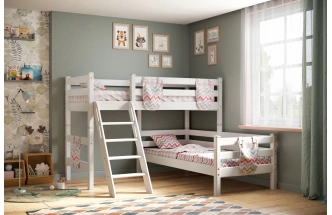 Детская угловая кровать Соня-8, с наклонной лестницей, лаванда