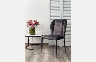 Стул Sondrio, мягкий, Grey Color-32, велюр, серый каркас в чулках