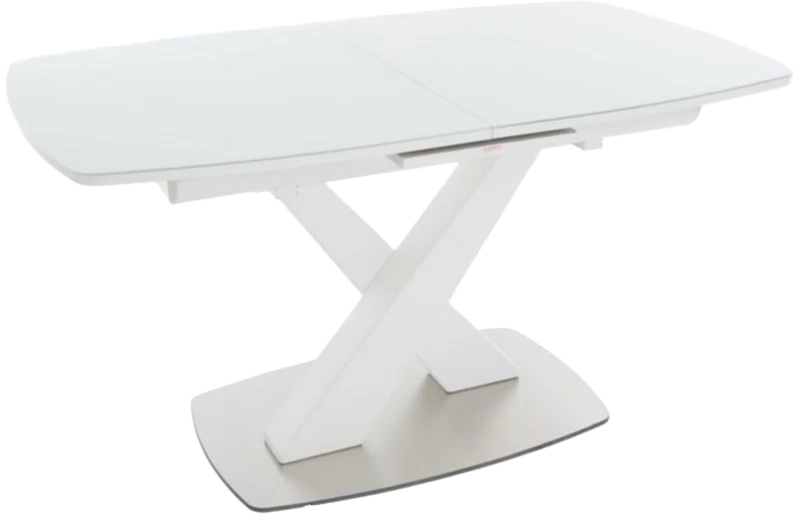 Кухонный стол Орлеан, белый, ПМ стекло Opti, каркас белый