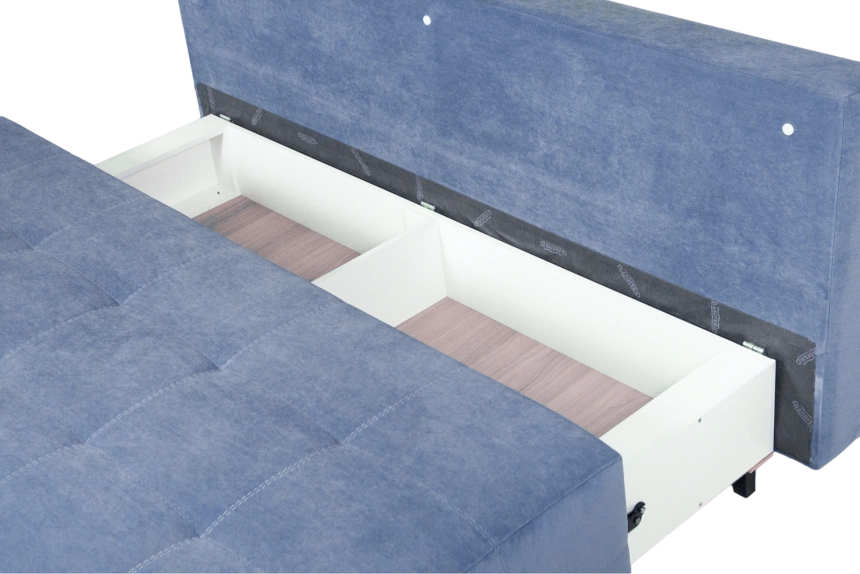 Диван прямой Бали 4 без боковин, Catania dusty blue