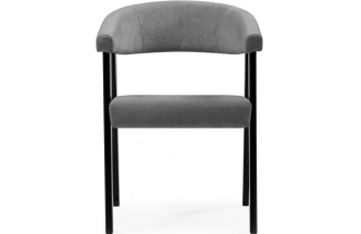 Деревянный стул-кресло Невада 2, черное дерево / серый (ткань 234)