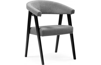 Деревянный стул-кресло Невада 2, черное дерево / серый (ткань 234)