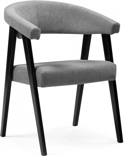 Деревянный стул-кресло Невада 2, черное дерево / серый (ткань 234)