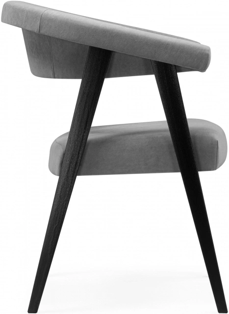 Деревянный стул-кресло Невада 2, черное дерево / серый (ткань 234)