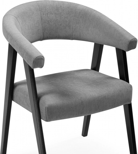 Деревянный стул-кресло Невада 2, черное дерево / серый (ткань 234)