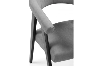 Деревянный стул-кресло Невада 2, черное дерево / серый (ткань 234)