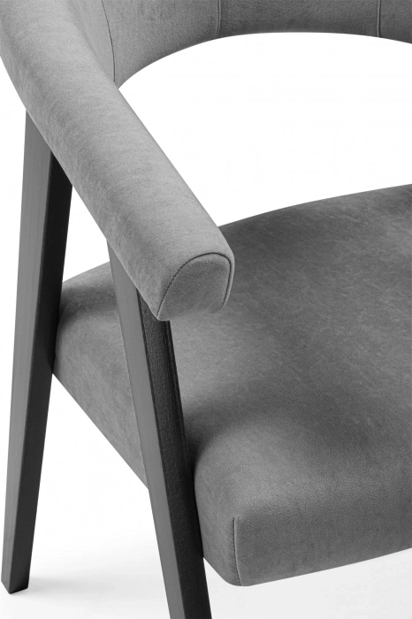 Деревянный стул-кресло Невада 2, черное дерево / серый (ткань 234)