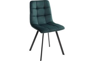 Стул Chilli Square, мягкий, Bluvel-78 Green, велюр, черный каркас