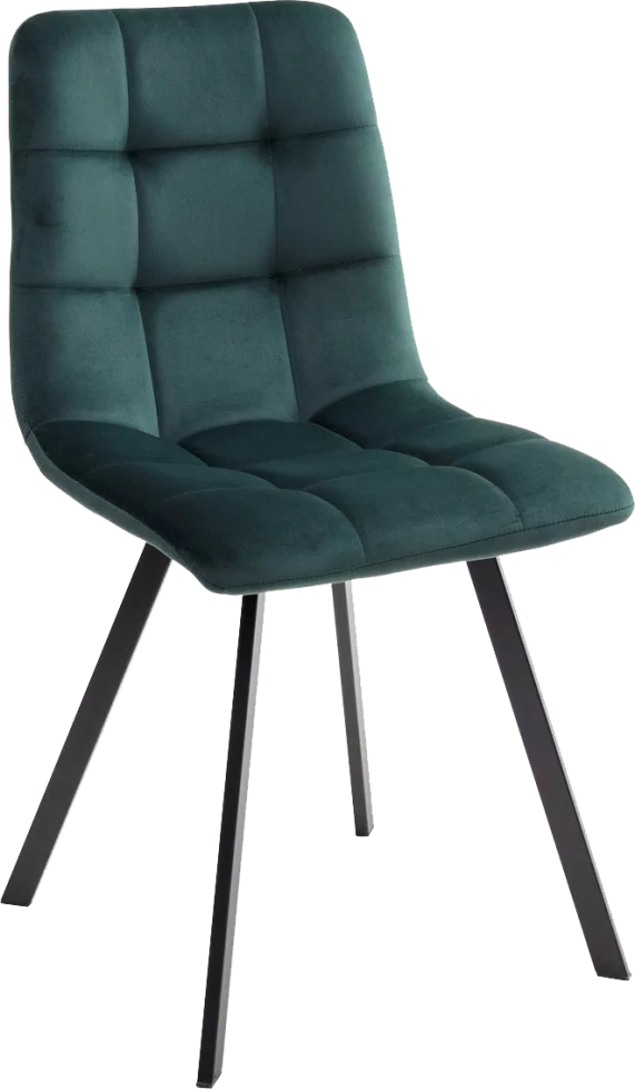 Стул Chilli Square, мягкий, Bluvel-78 Green, велюр, черный каркас