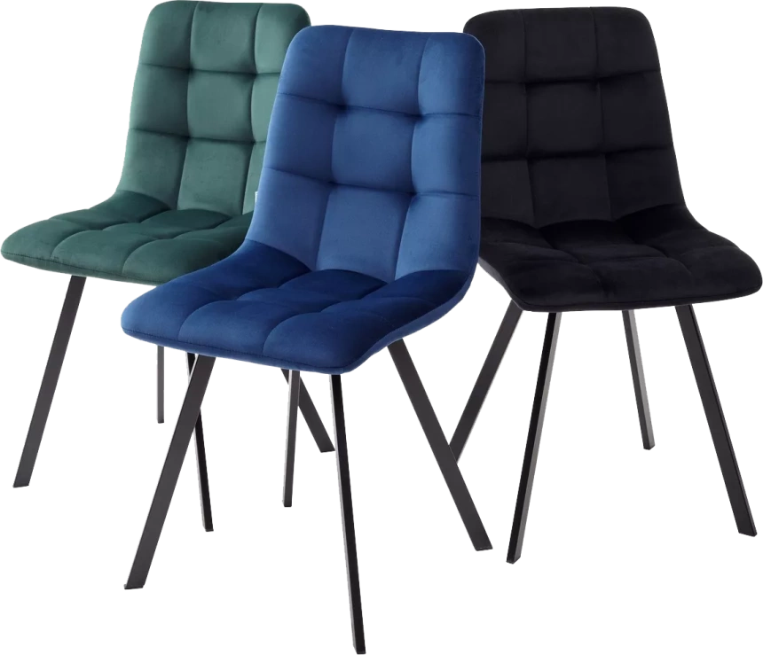 Стул Chilli Square, мягкий, Bluvel-78 Green, велюр, черный каркас