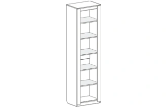 Шкаф однодверный Элана, 58.5x41x208.5, распашной с полками, бодега белая