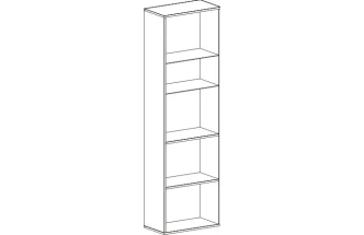 Шкаф-витрина Кёльн 1960, с полками, белый аляска / белый глянец