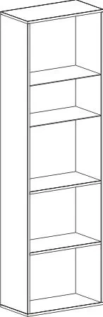 Шкаф-витрина Кёльн 1960, с полками, белый аляска / белый глянец