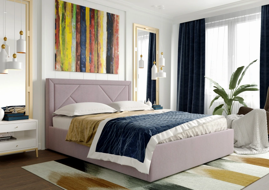 Кровать Сиеста 180, двуспальная, мягкая, альба бежевый