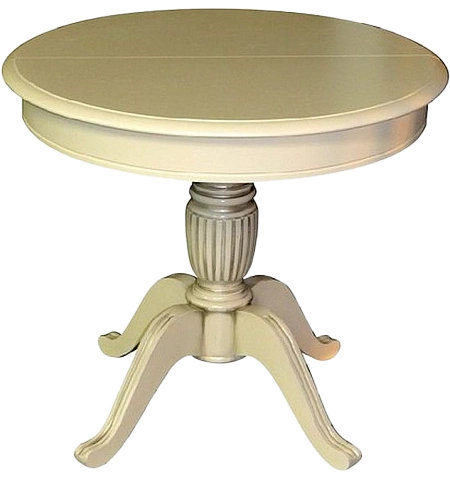 Кухонный стол Леонардо-1, D100, слоновая кость, каркас слоновая кость