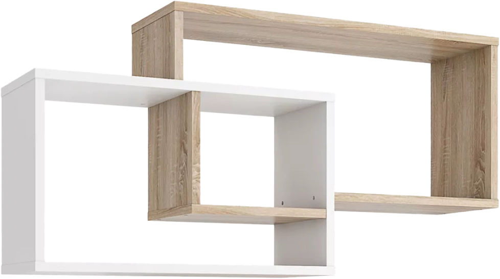 Полка настенная Алекс, Дуб сонома / Белый
