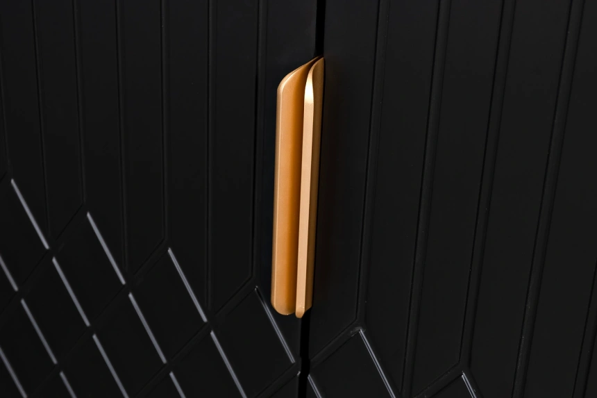 Комод 77IP-2310, с полками, черный