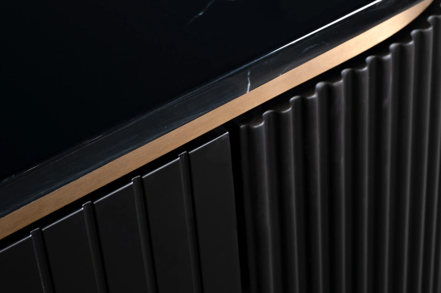 Комод 77IP-2310, с полками, черный