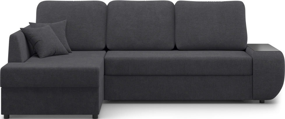 Диван угловой Консул, модель 074, левый, Danco 998 (черный)