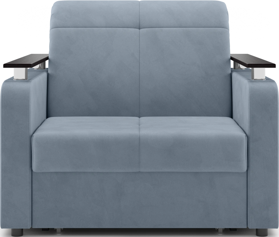 Кресло-кровать Франческо 80, модель 064, Velutto 52 (светло-серый) / венге