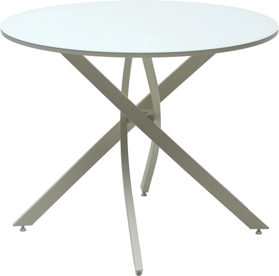 Кухонный стол Дарио D100, Белый, стекло, Белый