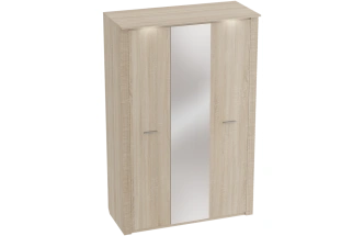 Шкаф трехдверный Элана, 143x64.5x218.5, распашной с зеркалом, дуб сонома