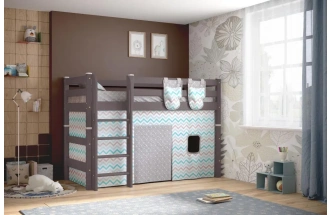 Полувысокая детская кровать Соня-5, с прямой лестницей, лаванда