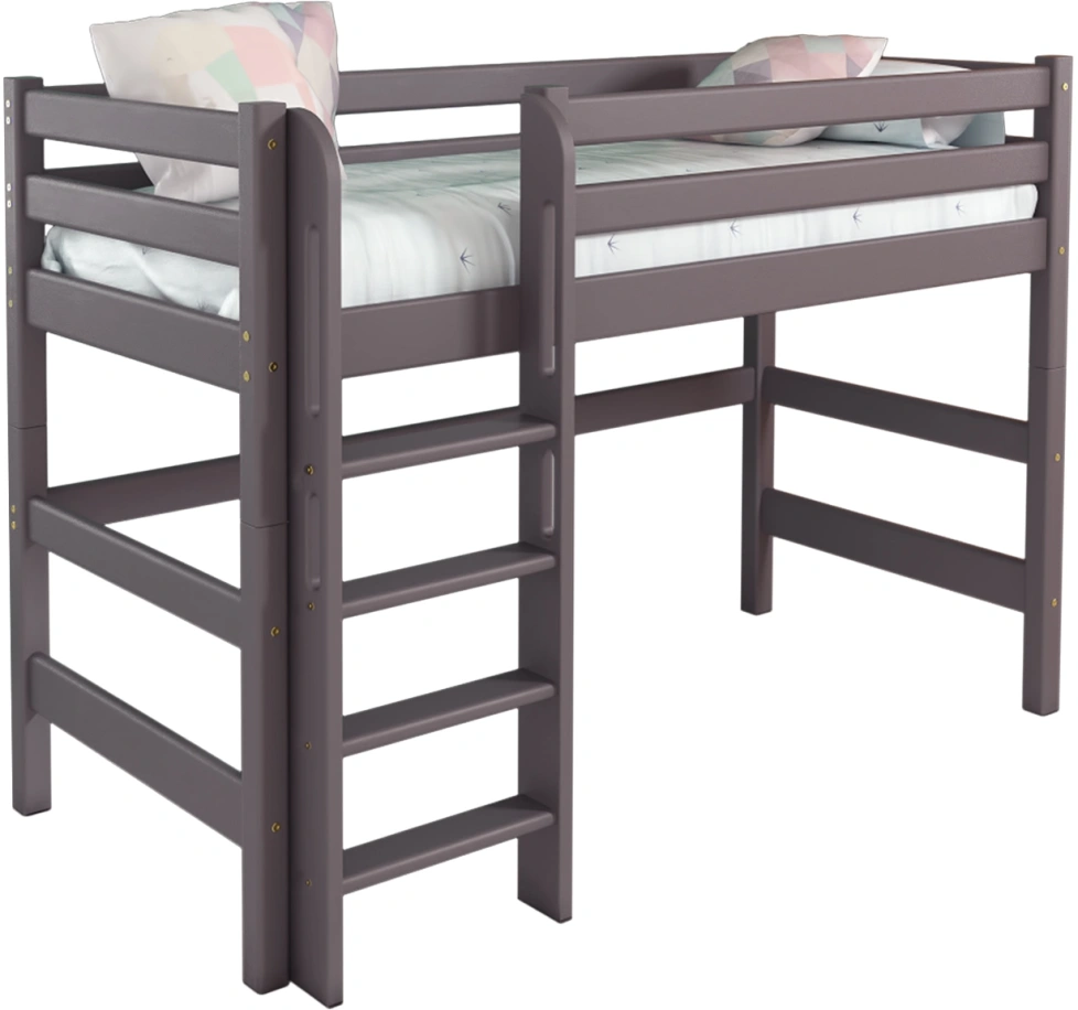 Полувысокая детская кровать Соня-5, с прямой лестницей, лаванда