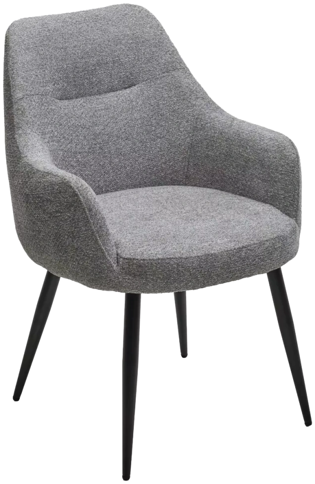 Стул Stamen, мягкий, Davis Retro Bliss 85 серый, ткань, черный каркас