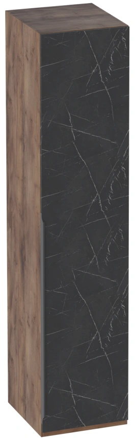 Шкаф одностворчатый Браун, распашной для одежды, таксония / мрамор неро маркина